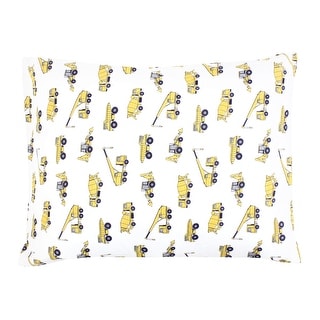 Hudson Baby Infant Boy Cotton Toddler Pillow Case, Construction, One Size - Construction - One Size