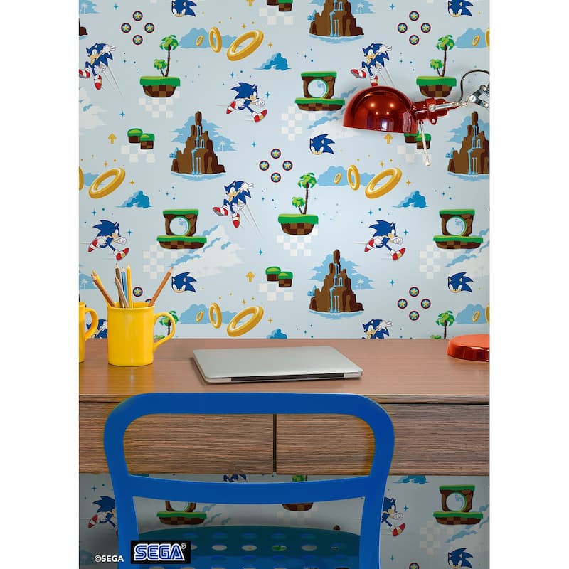 RoomMates Sonic The Hedgehog Green Hill Zone Peel and Stick Wallpaper