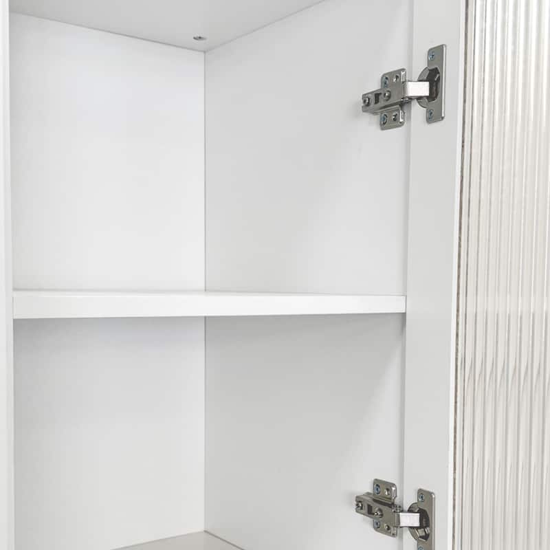 GDFStudio - Harry 70.87" Freestanding Multi-Function Pantry Cabinet with Pull-Out Shelves, Drawers & Microwave Stand