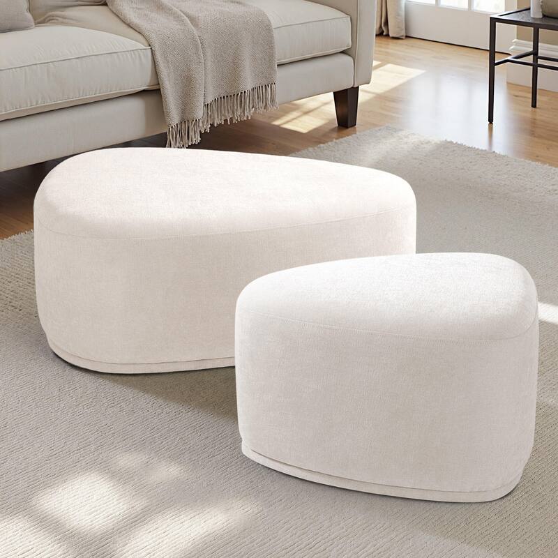 Oversized Triangle Cocktail Ottoman (Set of 2) - Light Sand