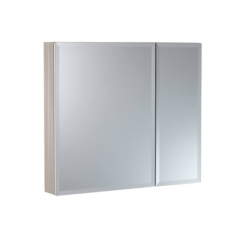 CRAFT + MAIN MMC3026 30" Double Door Mirrored Medicine Cabinet with - Brushed Nickel - Nickel Finish