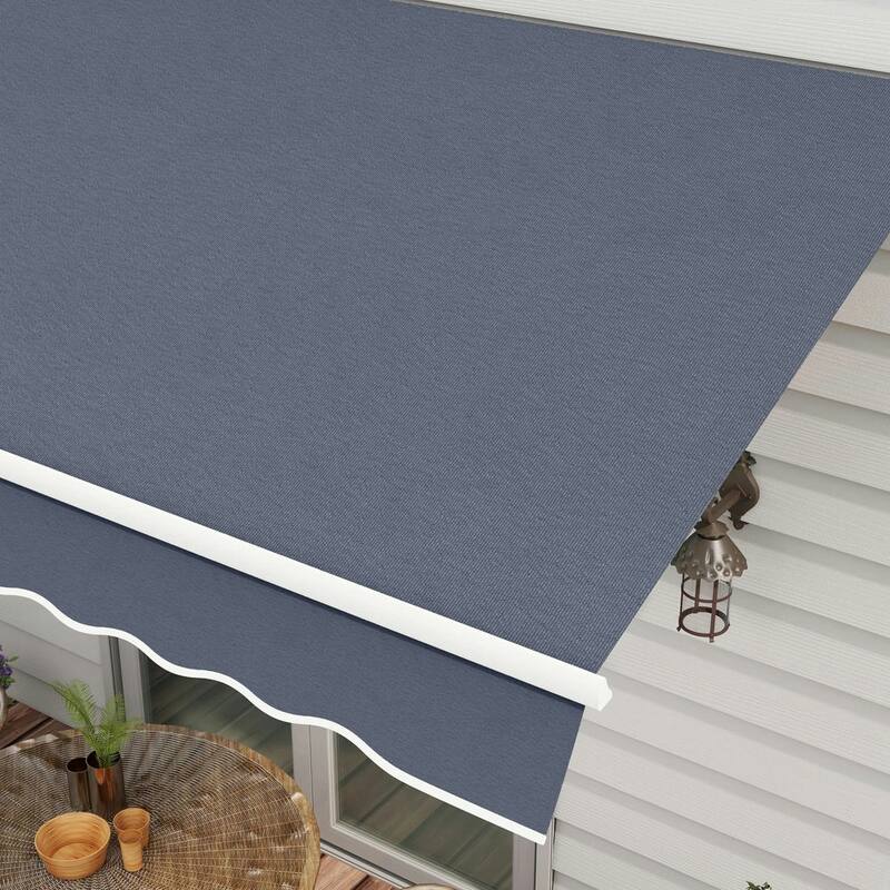 12' x 8' Patio Awning, Canopy Retractable Sun Shade Shelter