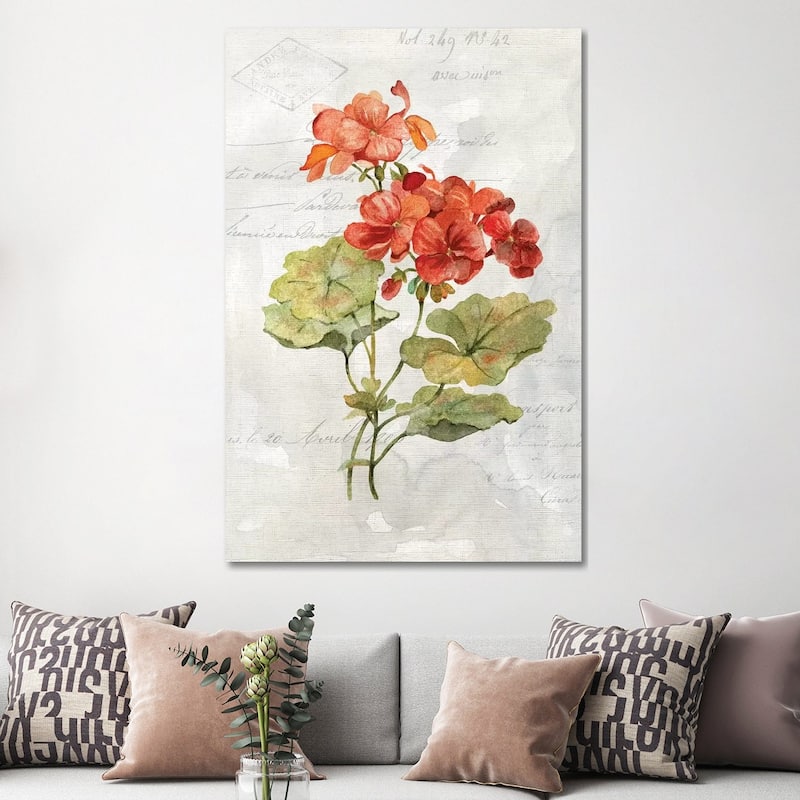 iCanvas "Linen Geranium" by Carol Robinson Canvas Print