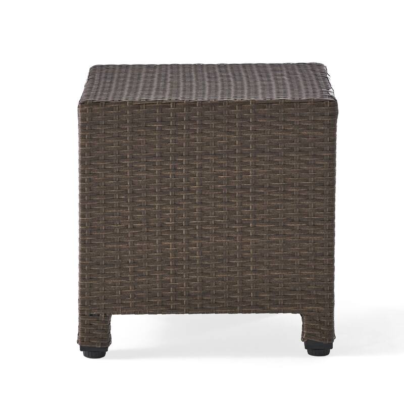 18" Modern Square Accent Table with Long-Lasting Woven Finish for Living Room