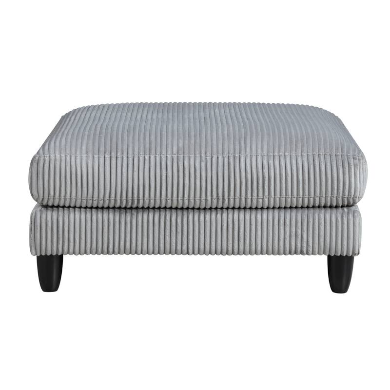6pc Gray Corduroy Modular Sectional Set with 8 Pillows, Solid Wood Frame, Reversible Cushions, 300lbs/Seat