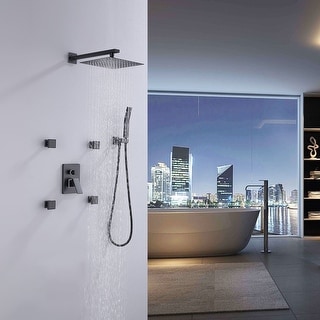 Wall Mounted Shower System With Body Jets 10 Inch Shower Head And ...