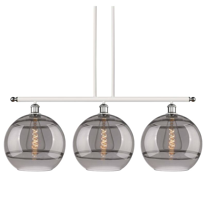 Innovations Lighting 516-3I-14-39 Rochester Pendant Rochester 3 Light - White Polished Chrome / Light Smoke