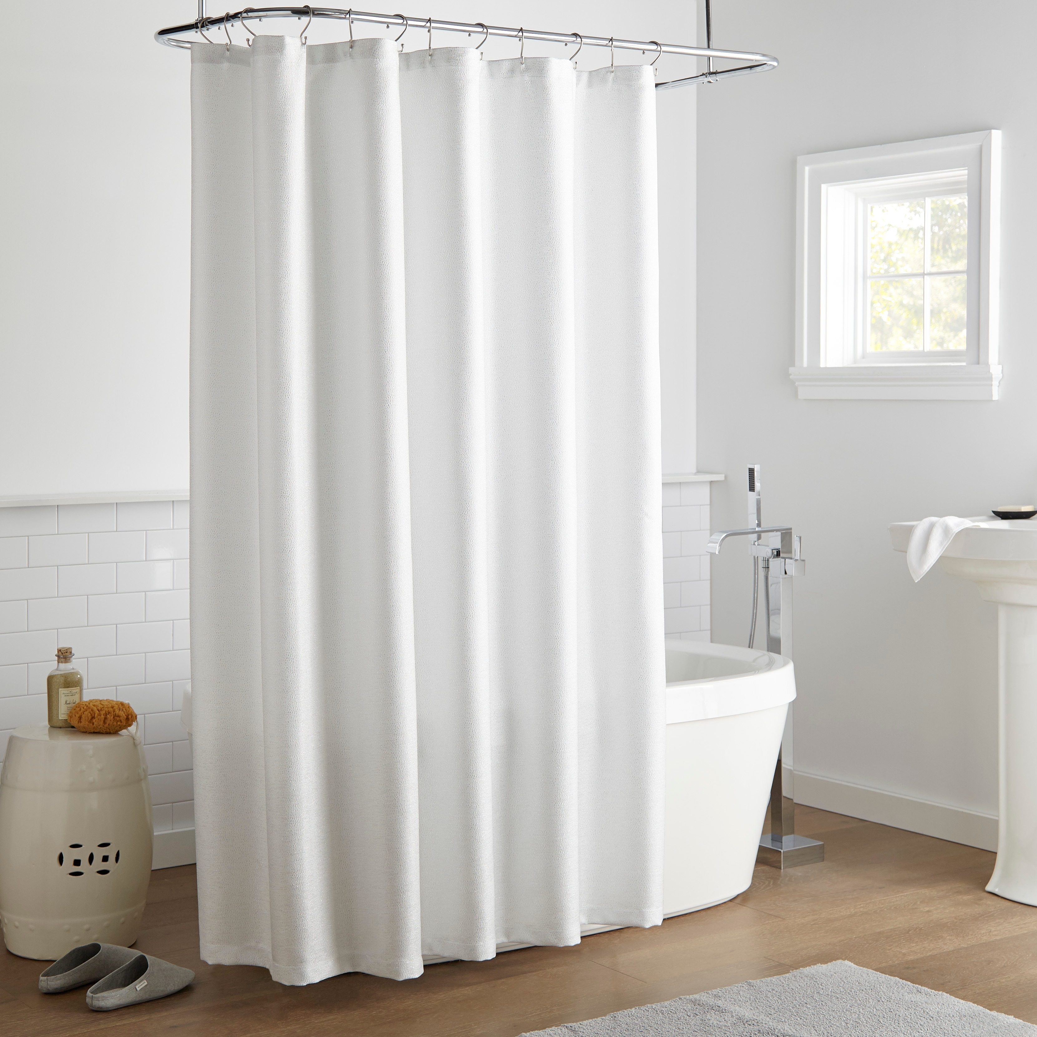 Nanshing Metallic Buttonhole Top Shower Curtain.
