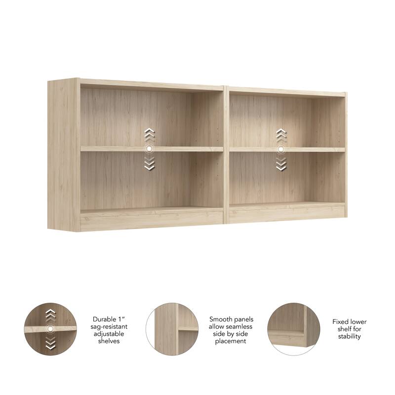 Universal Small 2 Shelf Bookcase Storage - Set of 2 by Bush Furniture.