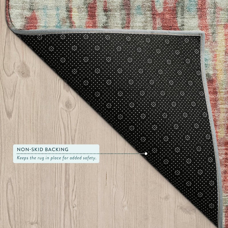 Machine Washable Indoor/ Outdoor Modern Ombre Chantille Rug