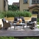 preview thumbnail 2 of 60, OVIOS 4-piece Water-Resistant Wicker Deep Seating Outdoor Sofa Set Black