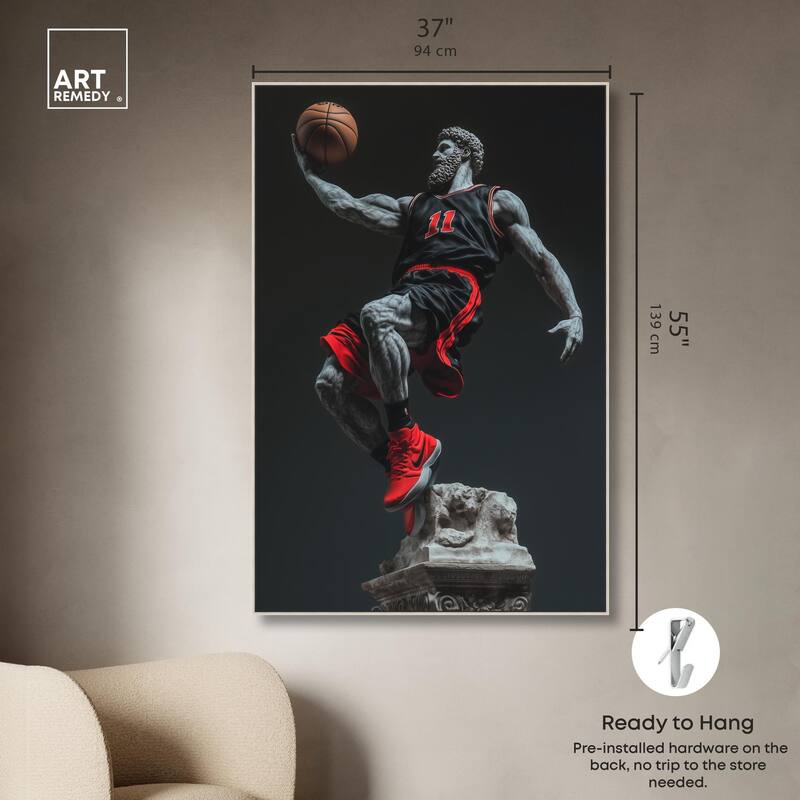 Basketball Sculpture Canvas by Art Remedy