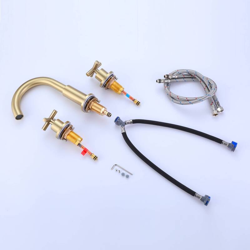 8 inch Widespread Bathroom Sink Faucet 3 Hole Bathroom Faucet 2 Handle Modern Basin Vanity Faucets Mixer Faucets With Valve