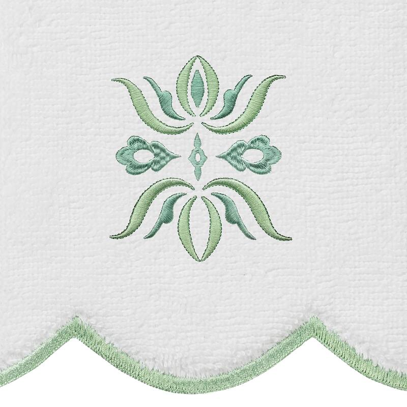 Authentic Hotel and Spa 100% Turkish Cotton FLOWER CREST Scallop Towel Collection