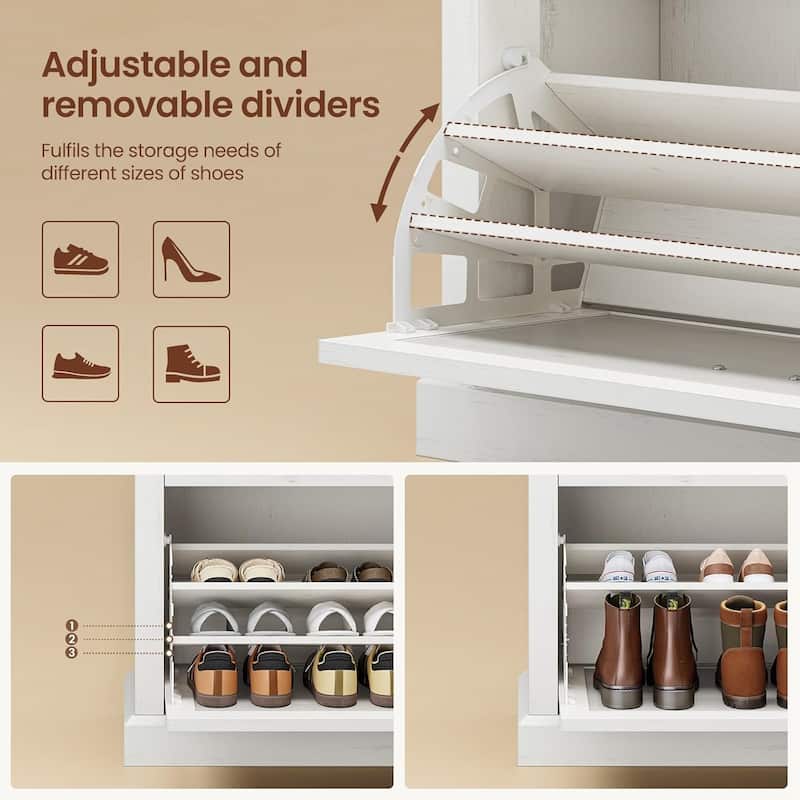 Shoe Storage Cabinet with Large Flip Drawers Shoe Rack Cabinet