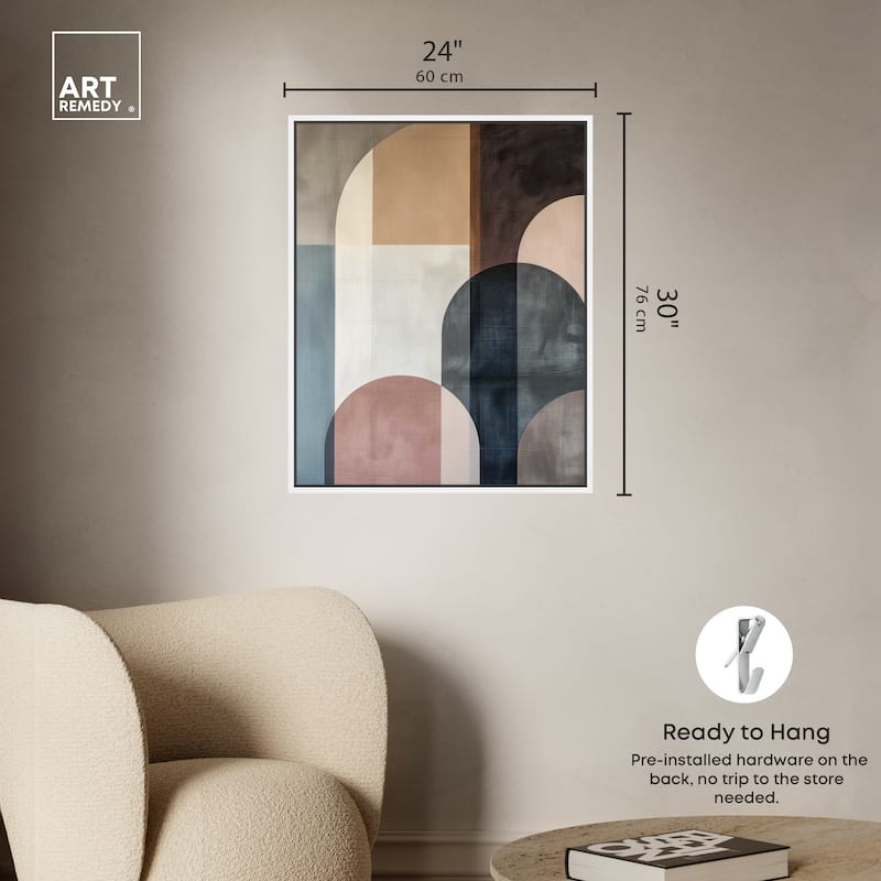 Art Remedy Lost In Transformation Framed Abstract Shapes 1 Piece Canvas Wall Art