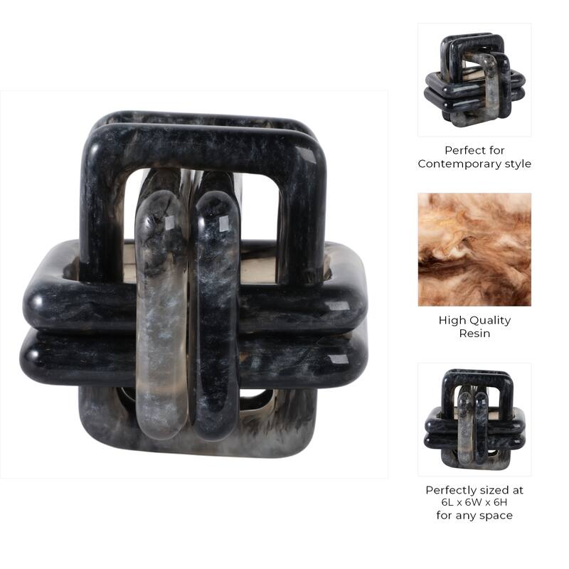 Modern Resin Decorative Object Knot Sleek and Stylish Accent Piece - 6" x 6" x 6"