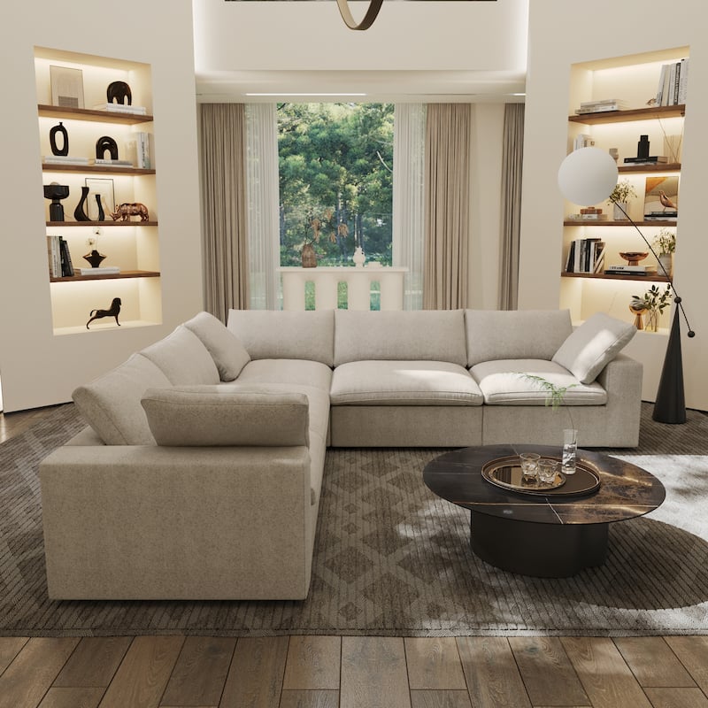 V-shaped Large Corner Sectional Sofa Modern Upholstered Couch