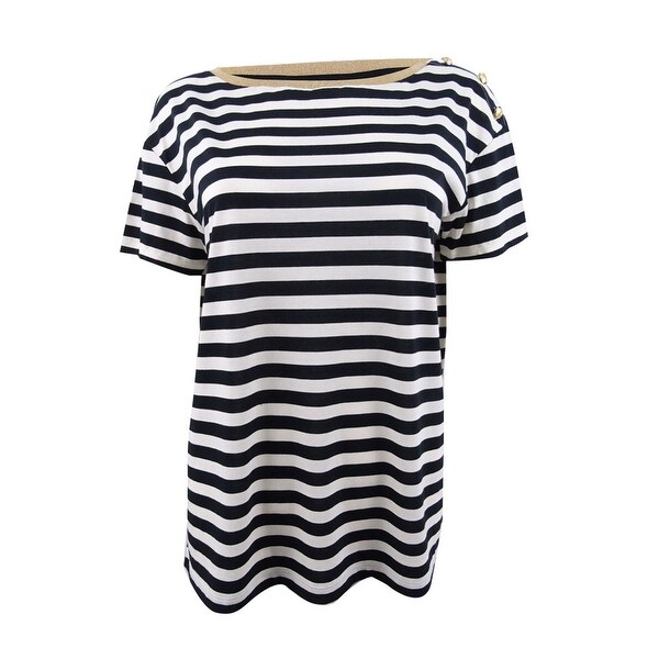 ralph lauren black and white striped t shirt