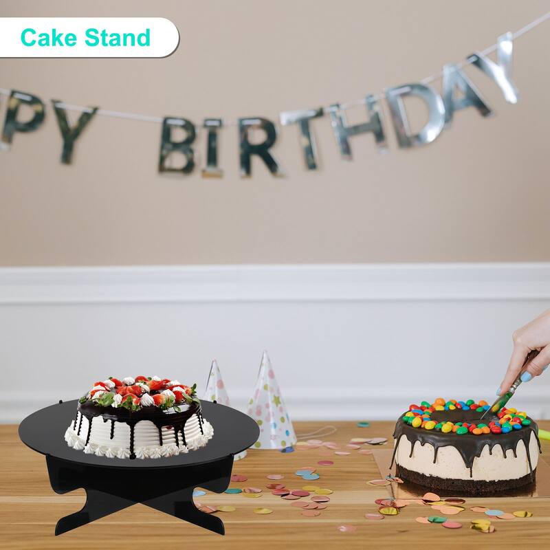 3 Tier Acrylic Cupcake Stand and 1 Tier Cake Stand Holder Birthday Party Black