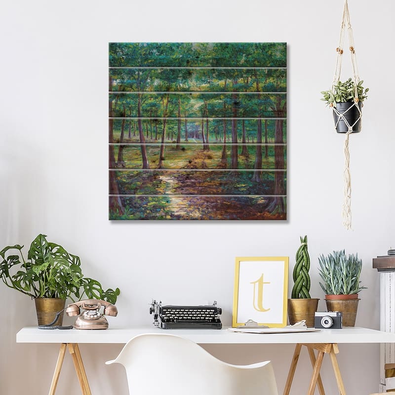 Under The Canopy Print On Wood by Kimberly Adams - Multi-Color