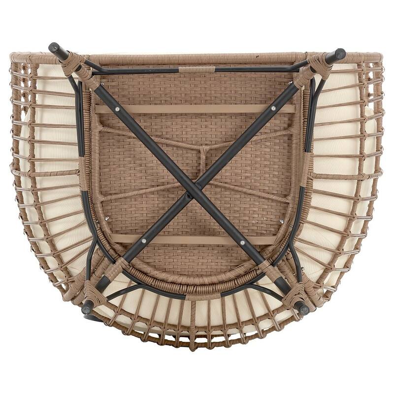 Manhattan Comfort Spezia Freestanding Rattan Outdoor Egg Chair