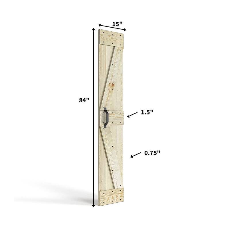 Coast Sequoia 30in./36in./48in./60in./72in. x 84in. Embossing Pine Wood Bi-Fold Barn Door With Sliding Hardware Kit
