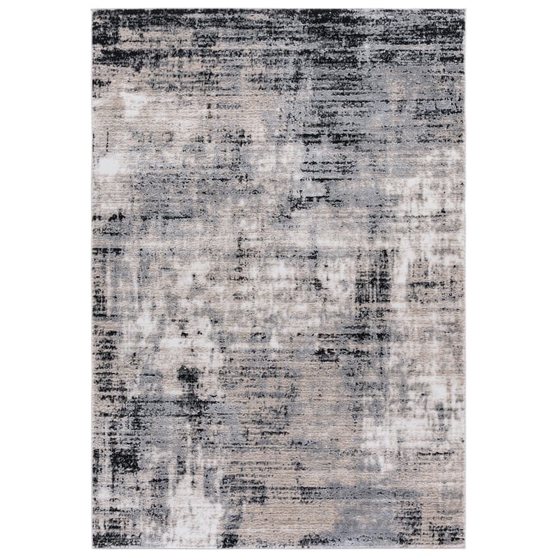 SAFAVIEH Sable Jonbjorg Modern Abstract Rug - 5'3" x 7'6" - Ivory/Grey Black