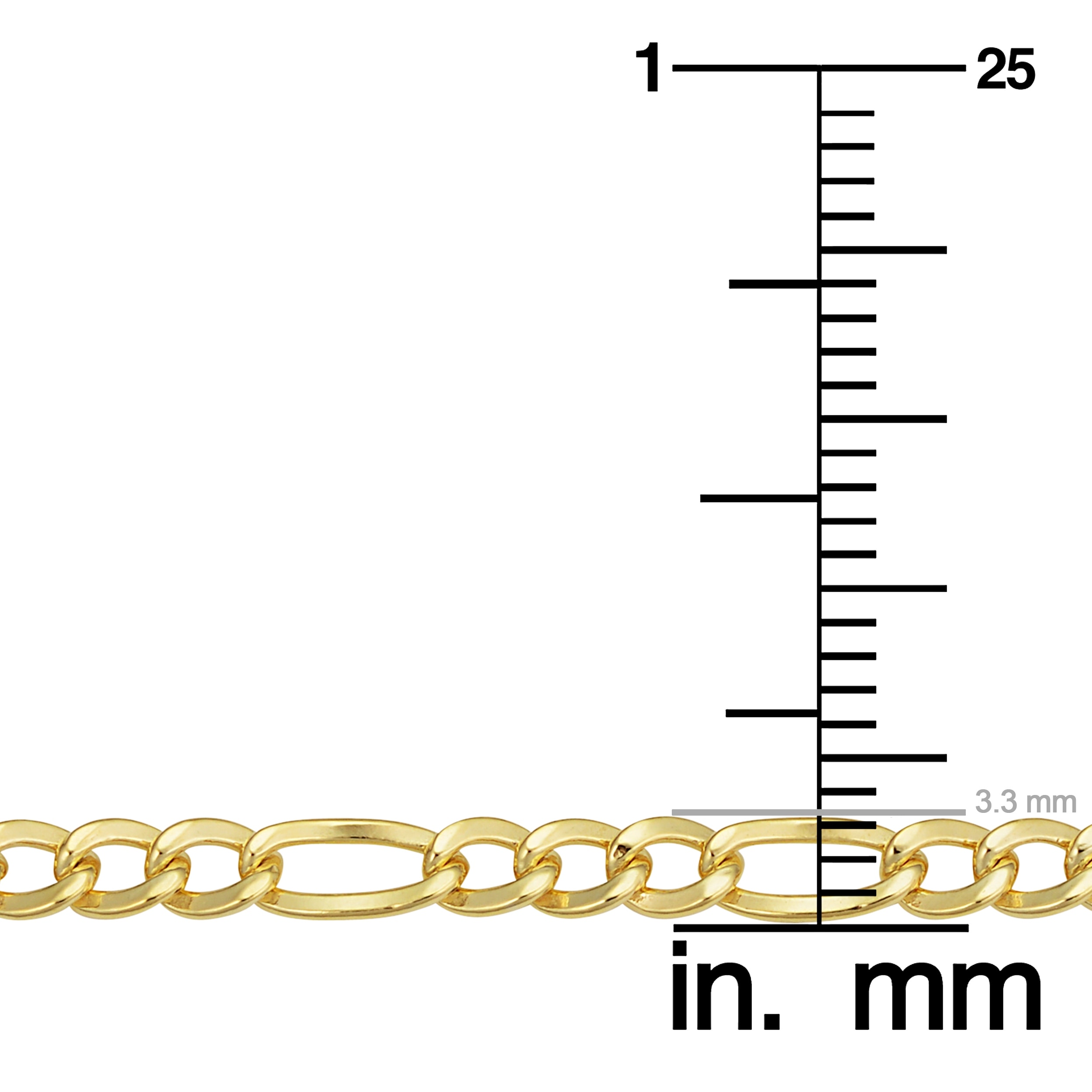 14k Yellow Gold-filled Solid Figaro Link Chain Necklace - On