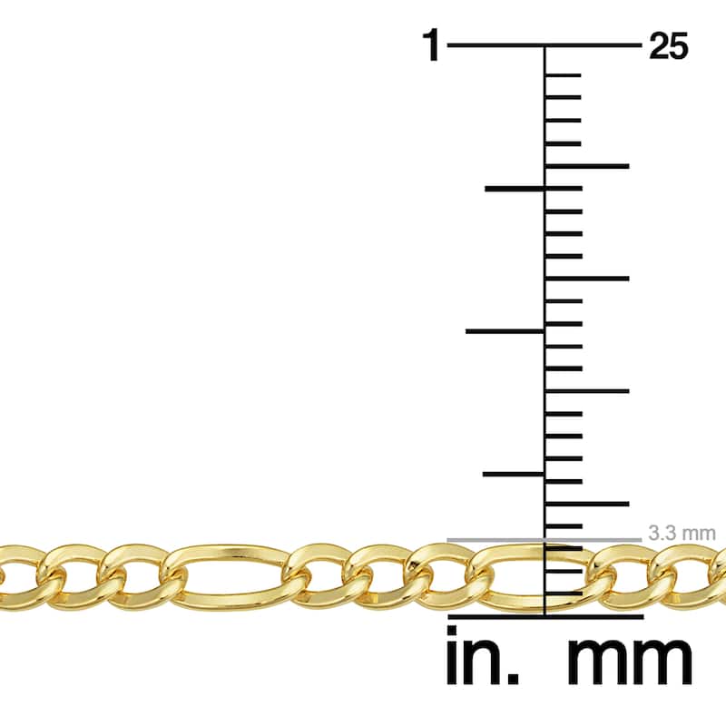 14k Yellow Gold-filled Solid Figaro Link Chain Necklace