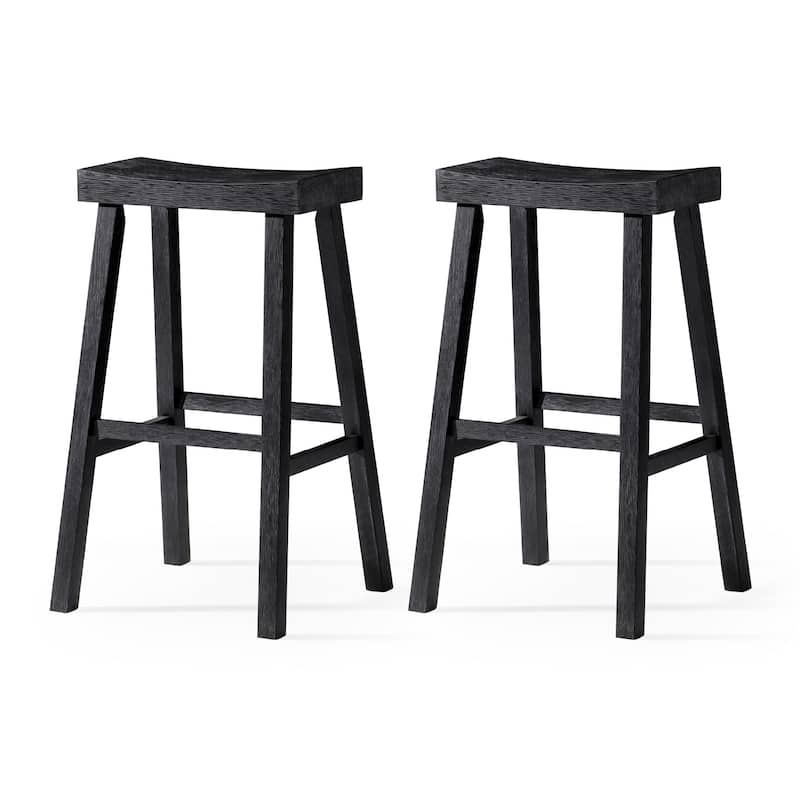 Maven Lane 31" Vincent Bar Height Kitchen Stool - Antiqued Black - Set of 2