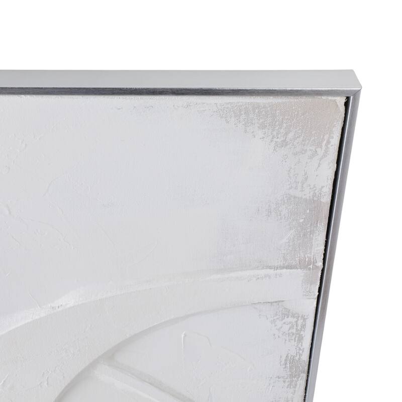Canvas Art Wood Frame Abstract Textured Design (Set of 4) - 32" Ivory