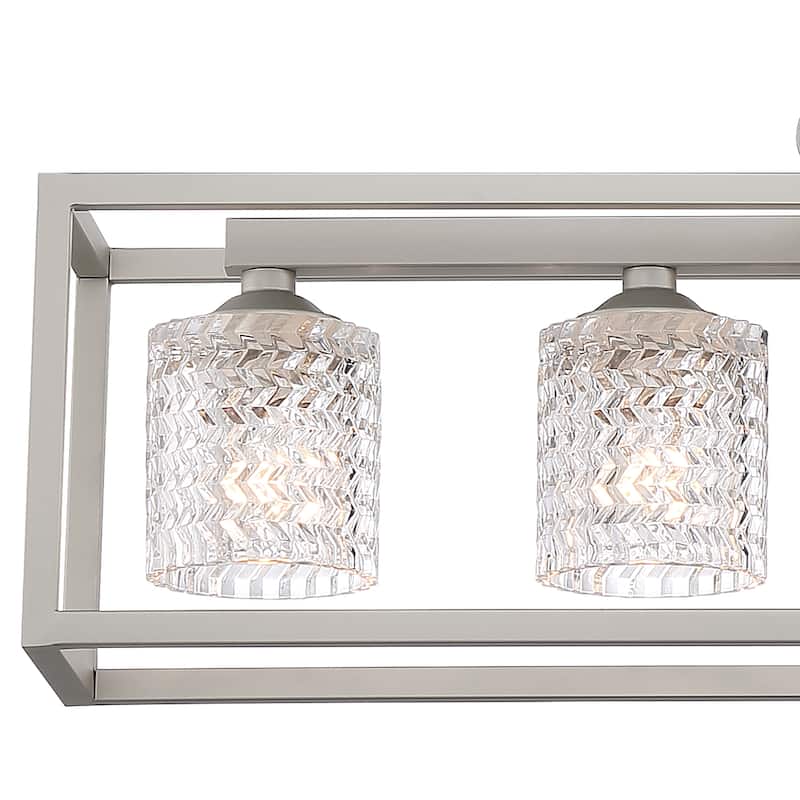 Acroma 5-light 37 Inch Linear Modern Farmhouse Rectangle Chandelier-UL - 37 inches
