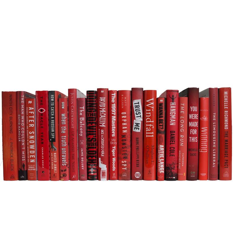 Books Red Decorative Accessories: Scarlet Dust Jackets Color By The Foot