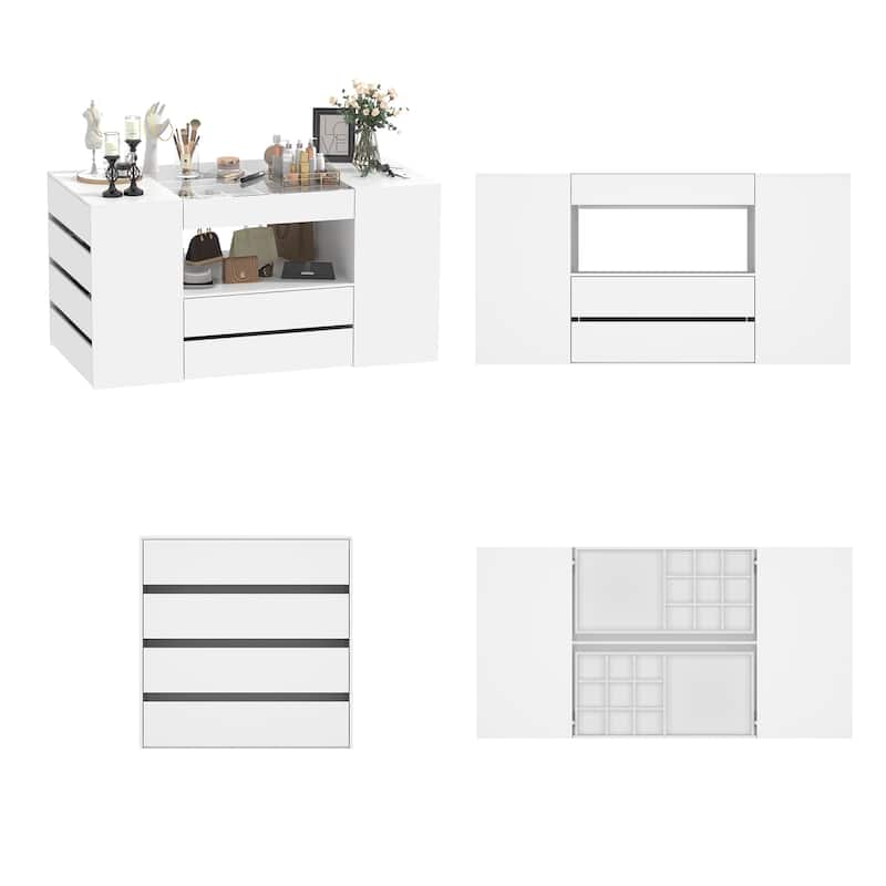 Storage Island with Drawer for Walk-In Closet and Dressing Room Dresser