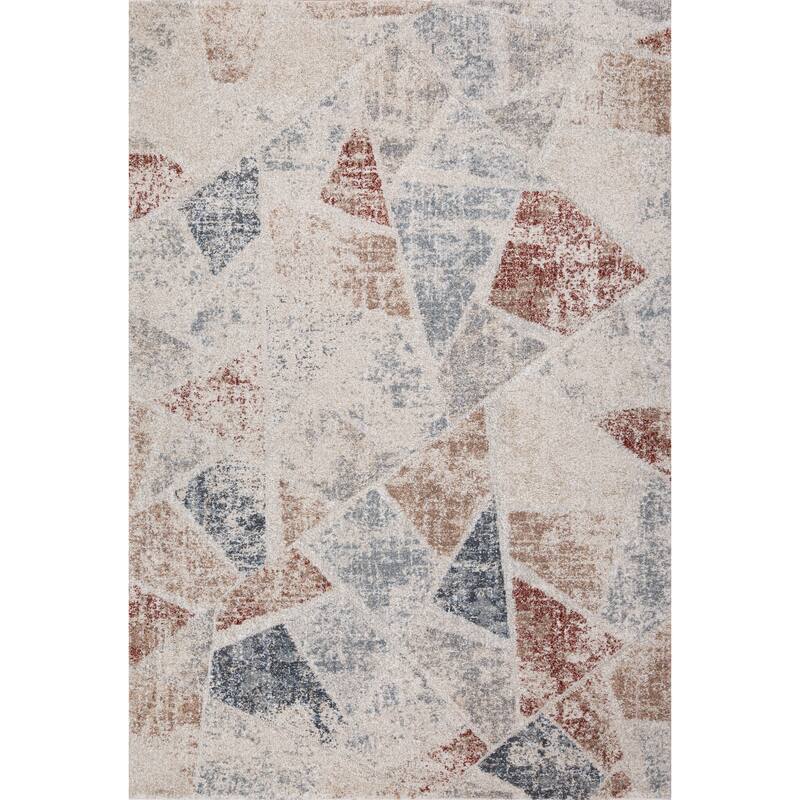 Vlora Collection Modern Abstract Geometric Triangle Multi-color Area Rug