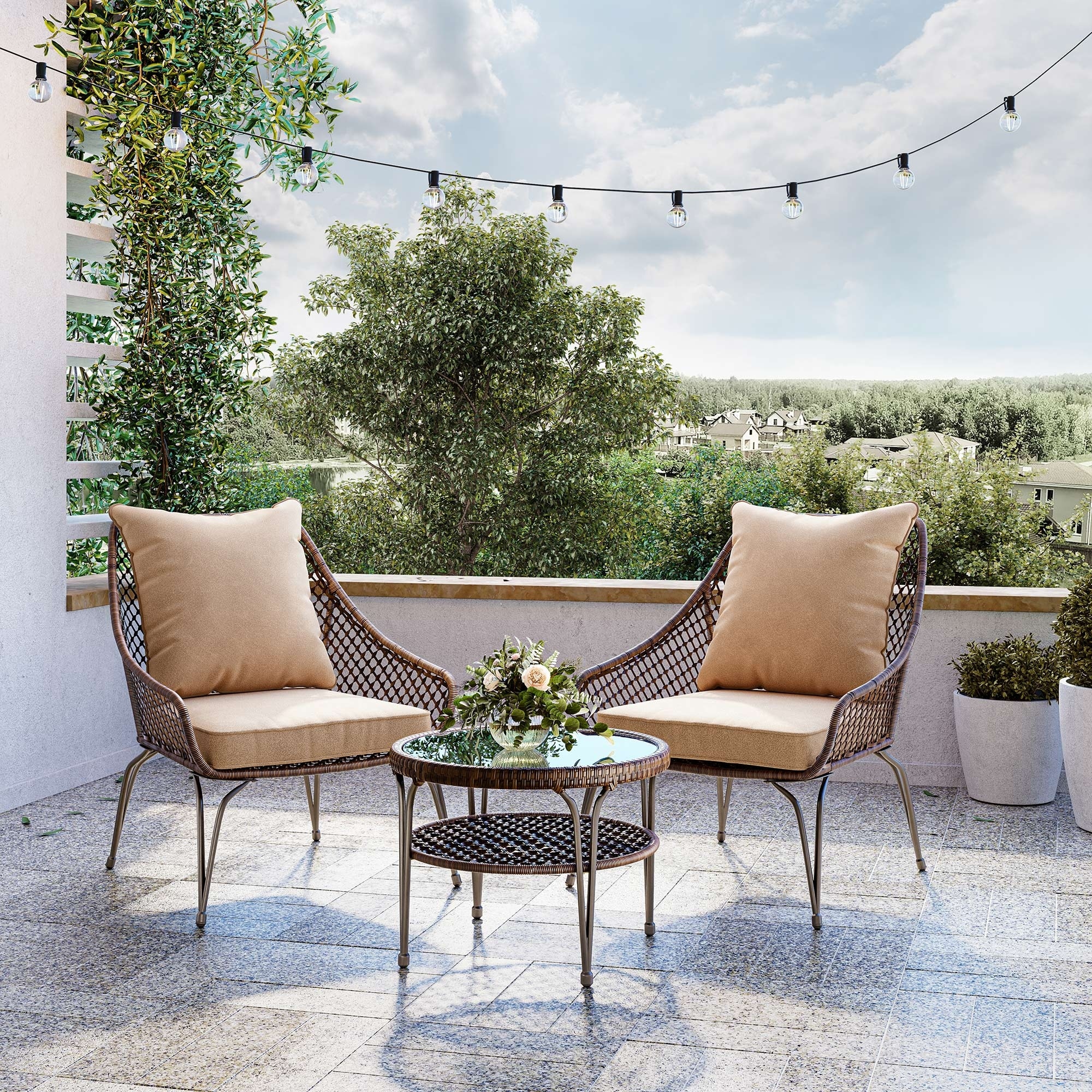 Belleze 4 piece hot sale sofa set with cushions
