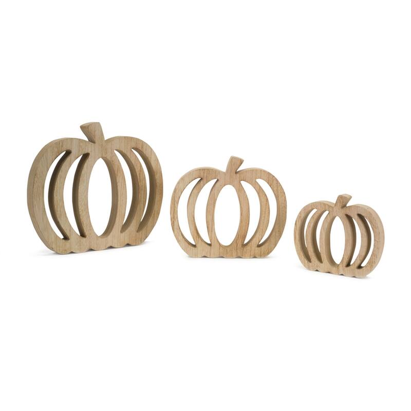 Set of 6 Pumpkin Wooden Cut-Out Tabletop Decorations 9.5"