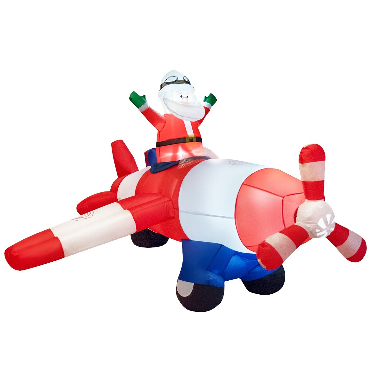 Shop Costway 8ft Led Inflatable Christmas Santa Claus Flying