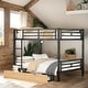 preview thumbnail 1 of 10, Black Full Size Convertible Bunk Bed with 2 Drawers Black