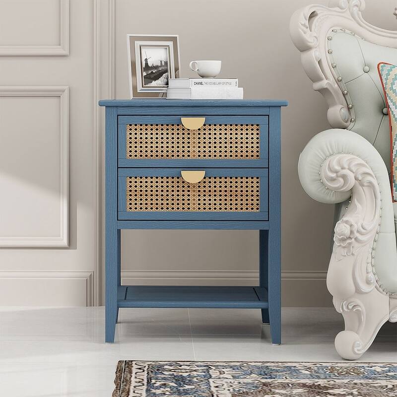 Modern Nightstand with 2-Drawers Side Table/Sofa Table/End Table