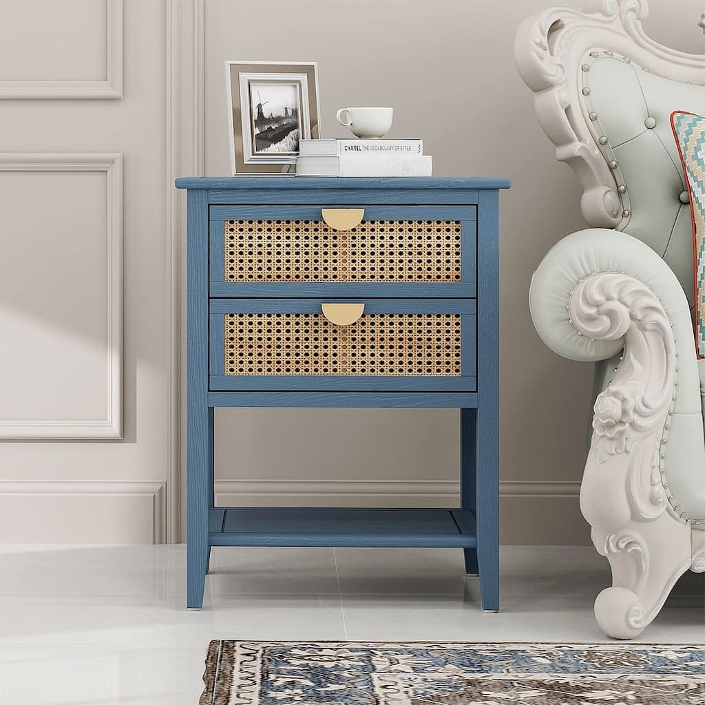 Modern Nightstand with 2-Drawers Side Table/Sofa Table/End Table