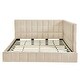 preview thumbnail 3 of 16, Modern Full Size Daybed Velvet Upholstered Sofa Bed Frame for Bedroom Living Room, Wood Slat Support