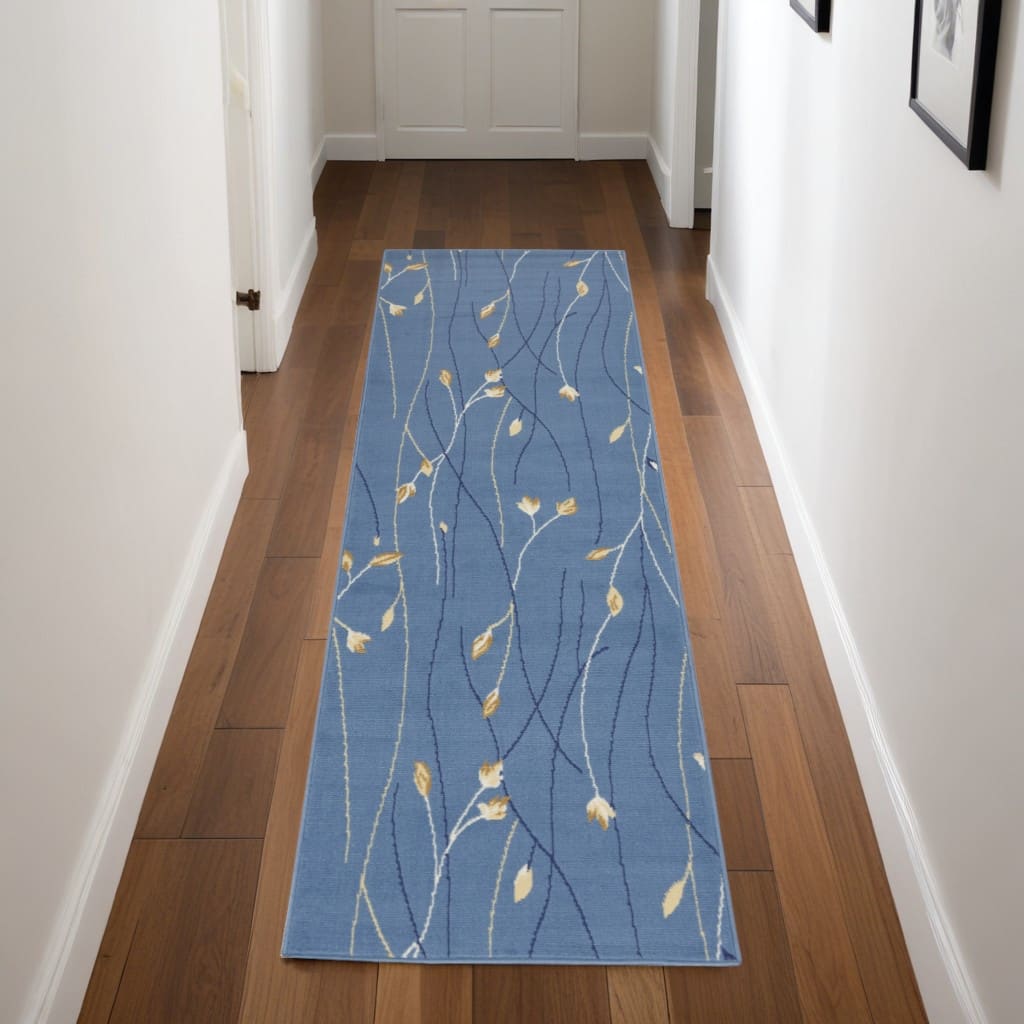 Makos Power Loomed Floral Traditional Durable Area Rug By HomeRoots - 90' X '27' X '0.5