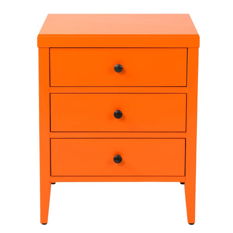 East at Main Painted Wood Nightstand with Drawers - Orange