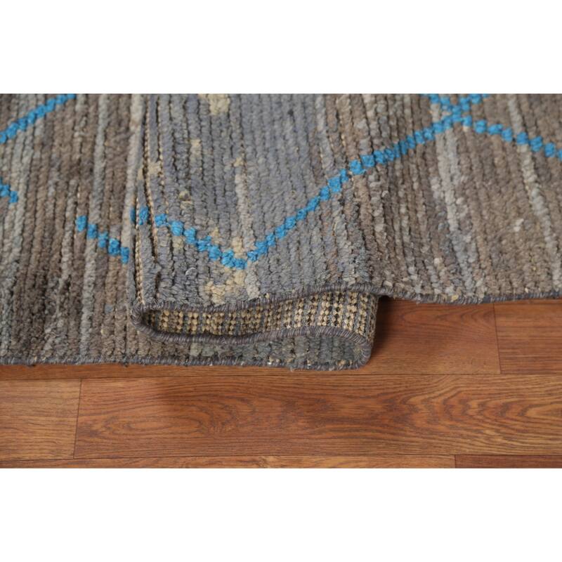 Trellis Moroccan Oriental Area Rug Hand-Knotted Wool Carpet - 4'0"x 6'10"