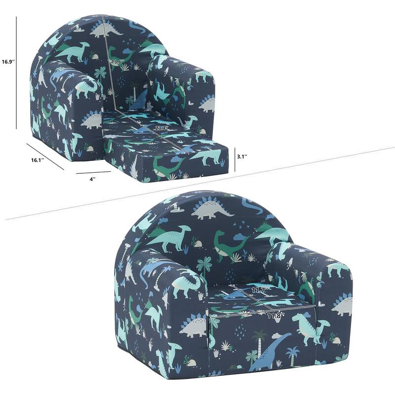 Kids Couch, Toddler 2-in-1 Convertible Sofa to Lounger