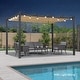 preview thumbnail 40 of 47, PURPLE LEAF Gazebo Outdoor Retractable Modern Large Size Pergola w Lights 11ft x 13ft - Beige