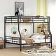 preview thumbnail 12 of 31, Full XL over Queen Metal Bunk Bed Black