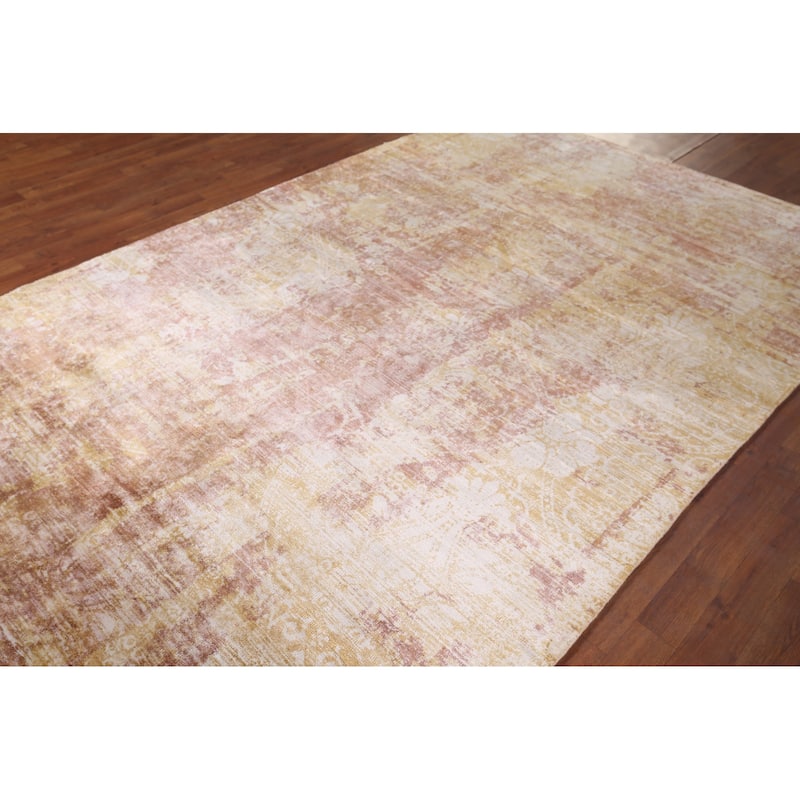 All-Over Abstract Oriental Area Rug Handmade Wool Carpet - 5'10"x 9'1"